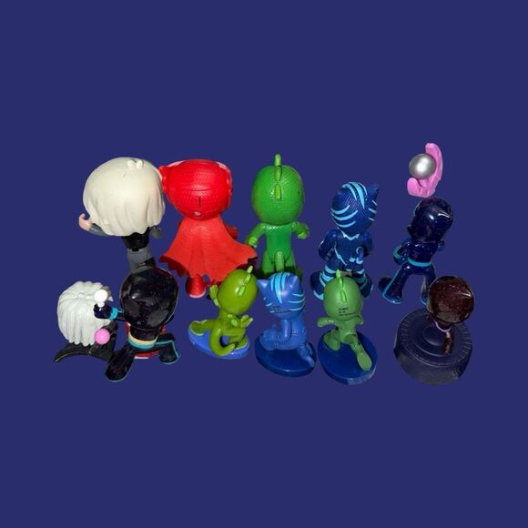 Pj Mask Cars Vehicles Luna Girl, Night Ninja, Gekko, Owlet Cake Toppers Figures - Picture 6 of 6